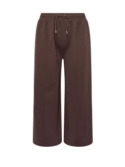Bruin - Yours Curve joggingbroek met wijde pijpen
