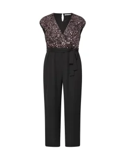 Bruin - Yours Curve London 2-in-1 Jumpsuit met Pailletten