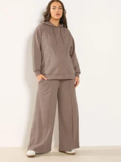 Bruin - Yours Curve Maternity Wide Leg Joggers With Pockets