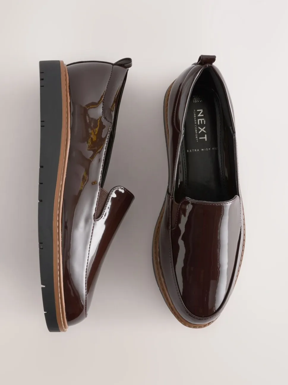 Bruin gepantenteerd - Forever Comfort® Slip On Clean Chunky Sole Loafers