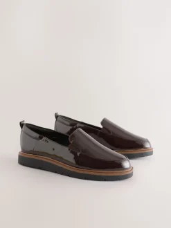 Bruin gepantenteerd - Forever Comfort® Slip On Clean Chunky Sole Loafers