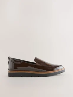 Bruin gepantenteerd - Forever Comfort® Slip On Clean Chunky Sole Loafers