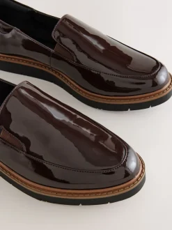 Bruin gepantenteerd - Forever Comfort® Slip On Clean Chunky Sole Loafers