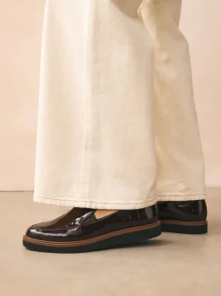 Bruin gepantenteerd - Forever Comfort® Slip On Clean Chunky Sole Loafers