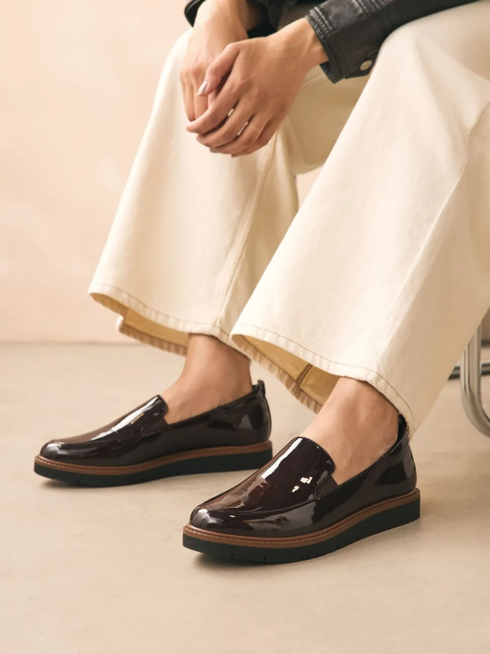 Bruin gepantenteerd - Forever Comfort® Slip On Clean Chunky Sole Loafers