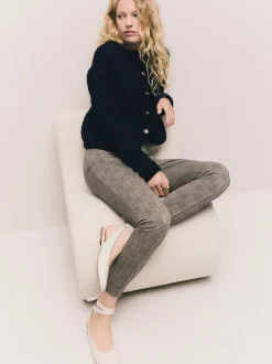 Bruin geruit - Legging van ponte-stof