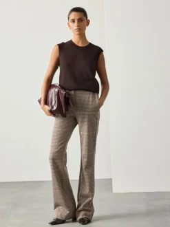 Bruin geruit - Ponte Flared Trousers