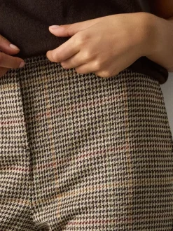 Bruin geruit - Ponte Flared Trousers