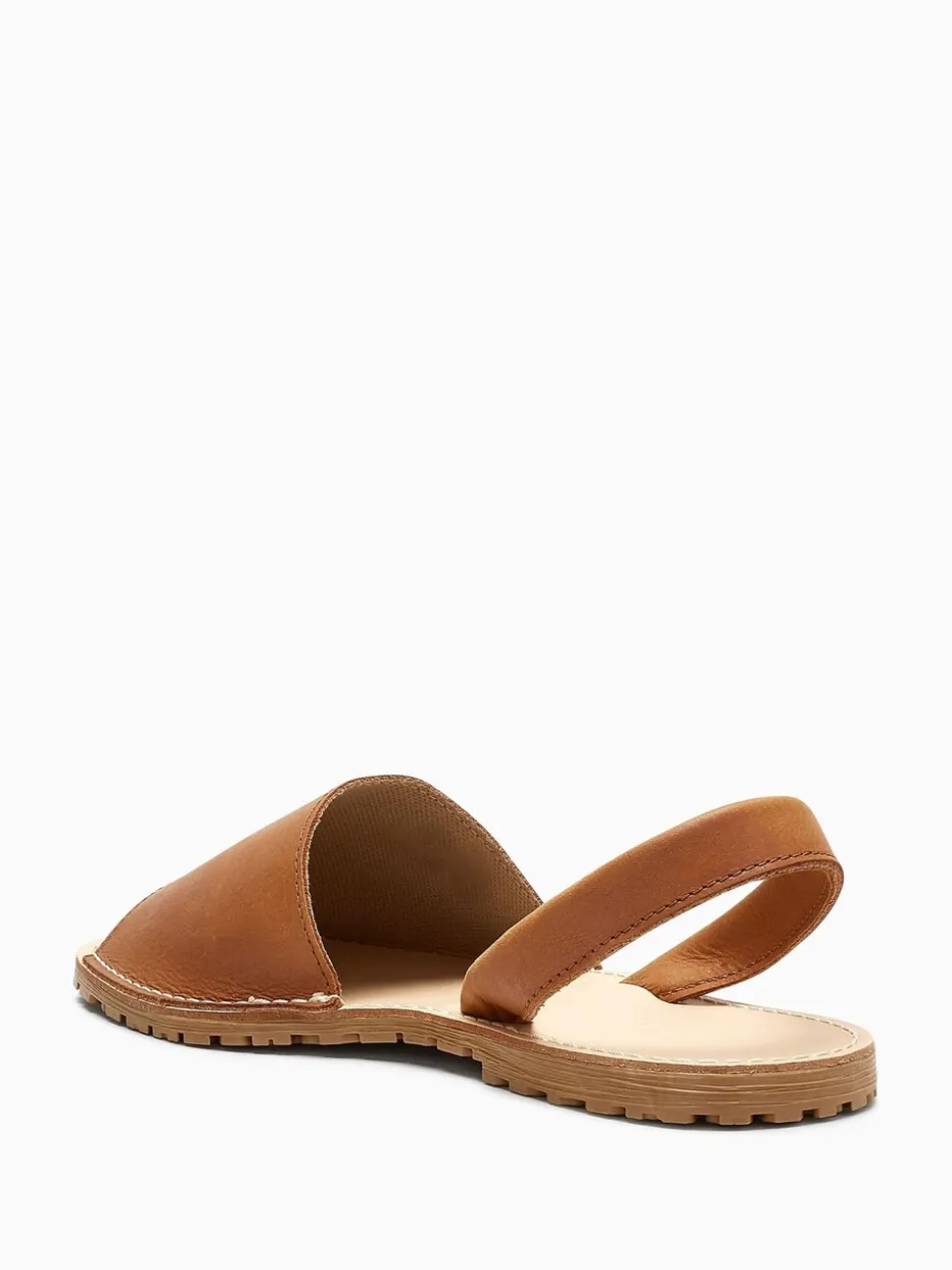 Bruin leer - Leren strandsandalen