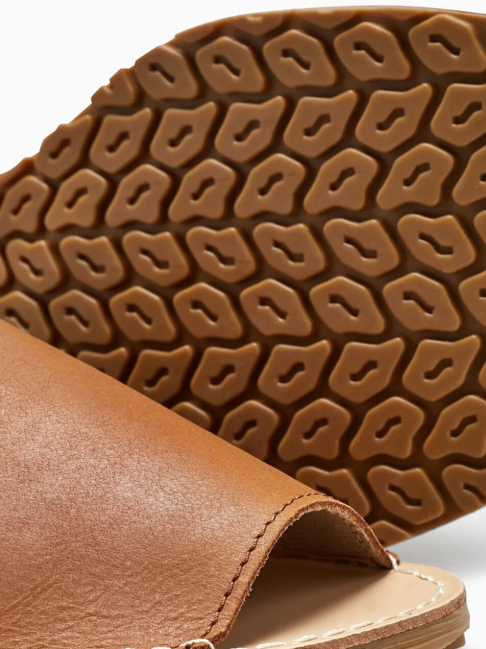 Bruin leer - Leren strandsandalen