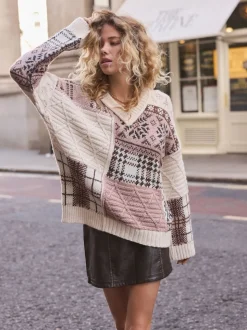 Bruin met distressed-effect - Minirok van imitatieleer