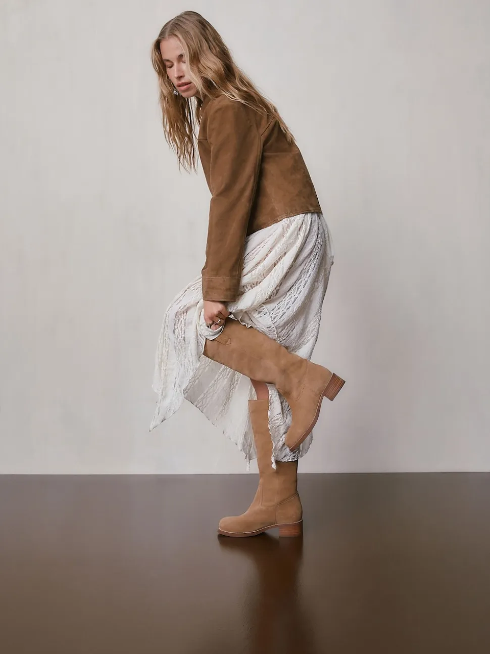 Bruin suède - Forever Comfort® kniehoge instaplaarzen