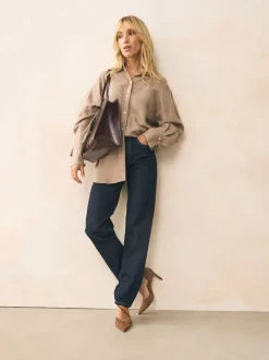 Bruin suède - Premium Leather Asymmetric Court Heels