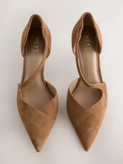 Bruin suède - Premium Leather Asymmetric Court Heels