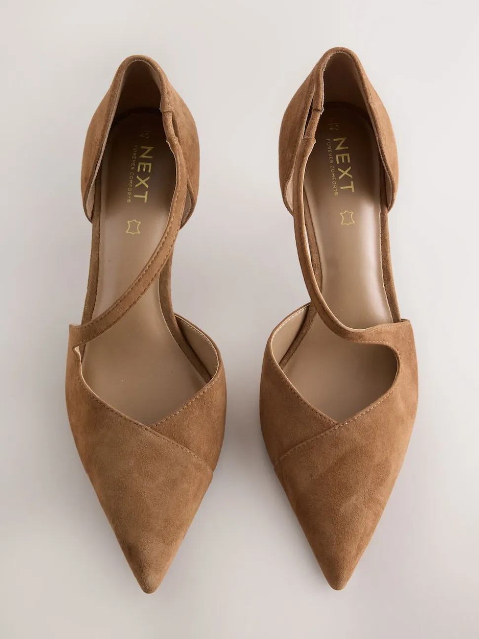 Bruin suède - Premium Leather Asymmetric Court Heels