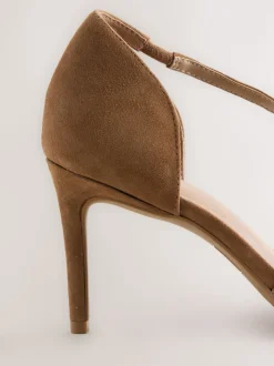 Bruin suède - Premium Leather Asymmetric Court Heels