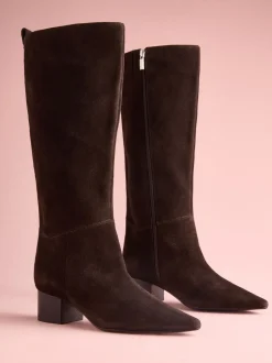 Bruin suède - Tabitha Simmons x Next Cassidy Knee High Block Heel Boots