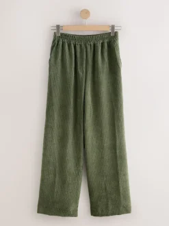 Bruin/khaki - Wide Leg Soft Cord Trousers 2 Pack