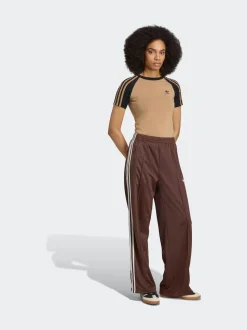 Bruin/wit - adidas Originals Firebird ruimvallende Broek