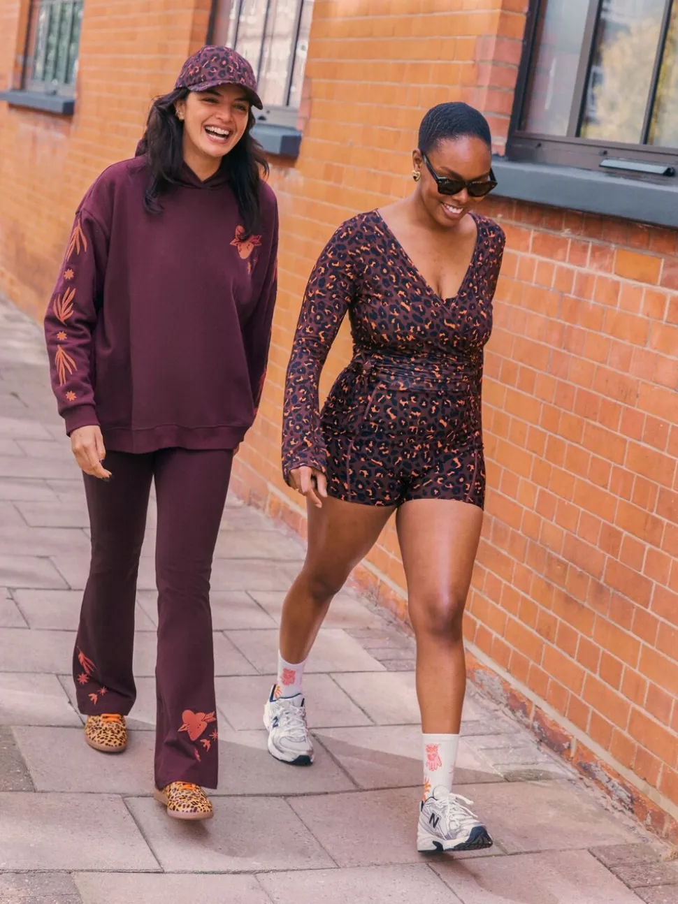 Burgundy Embroidered - Never Fully Dressed Cotton Flare Leggings