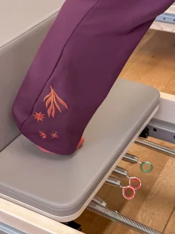 Burgundy Embroidered - Never Fully Dressed Cotton Flare Leggings