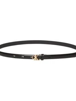 Calvin Klein Full Grain Leather Skinny Logo Belt