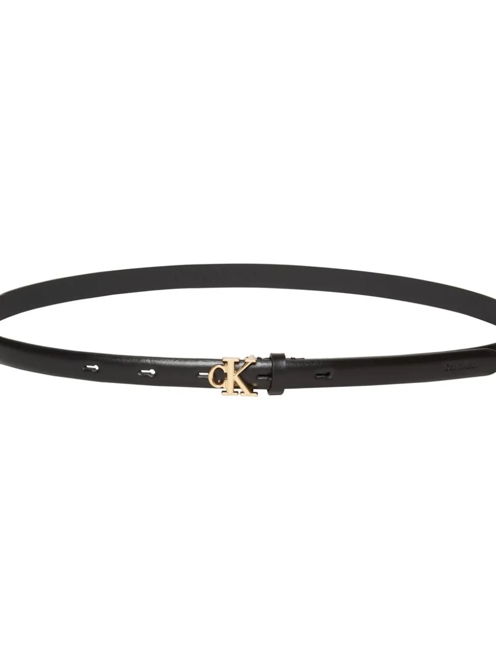 Calvin Klein Full Grain Leather Skinny Logo Belt