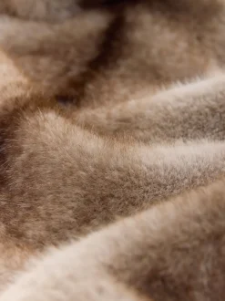 Camel - Faux Fur Tie Waisted Gilet