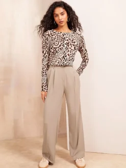 Camel - Friends Like These Premium broek met wijde pijpen en elastiek aan de achterkant