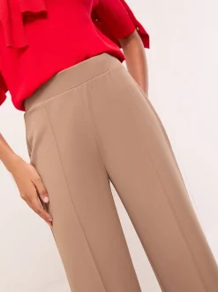 Camel - Lipsy - Broek met wijde pijpen en hoge taille