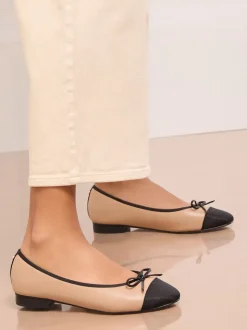 Camel - Lipsy Patent Toecap Ballerinas