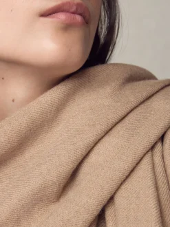 Camel - Premium Made in Italy Twill Midweight Shawl Scarf