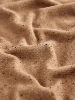 Camelbruine gemêleerd - Soft Touch Ronde hals Katoen Rijke Trui