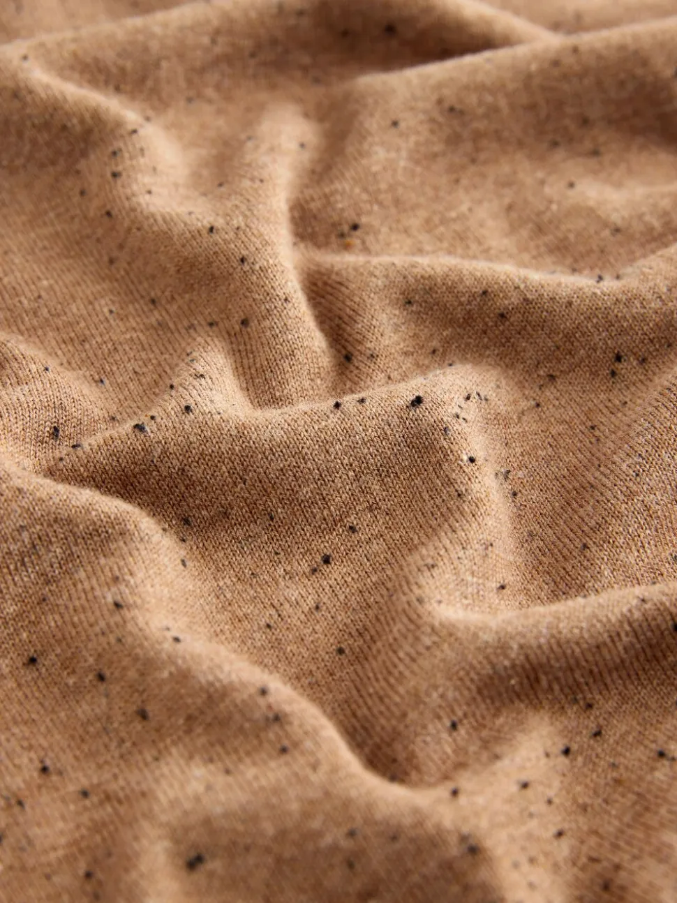 Camelbruine gemêleerd - Soft Touch Ronde hals Katoen Rijke Trui