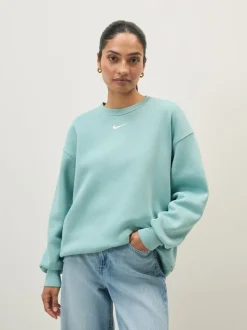 Cannon Blauw - Nike - Oversized fleece sweatshirt met ronde hals