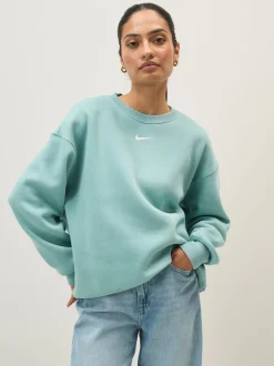 Cannon Blauw - Nike - Oversized fleece sweatshirt met ronde hals
