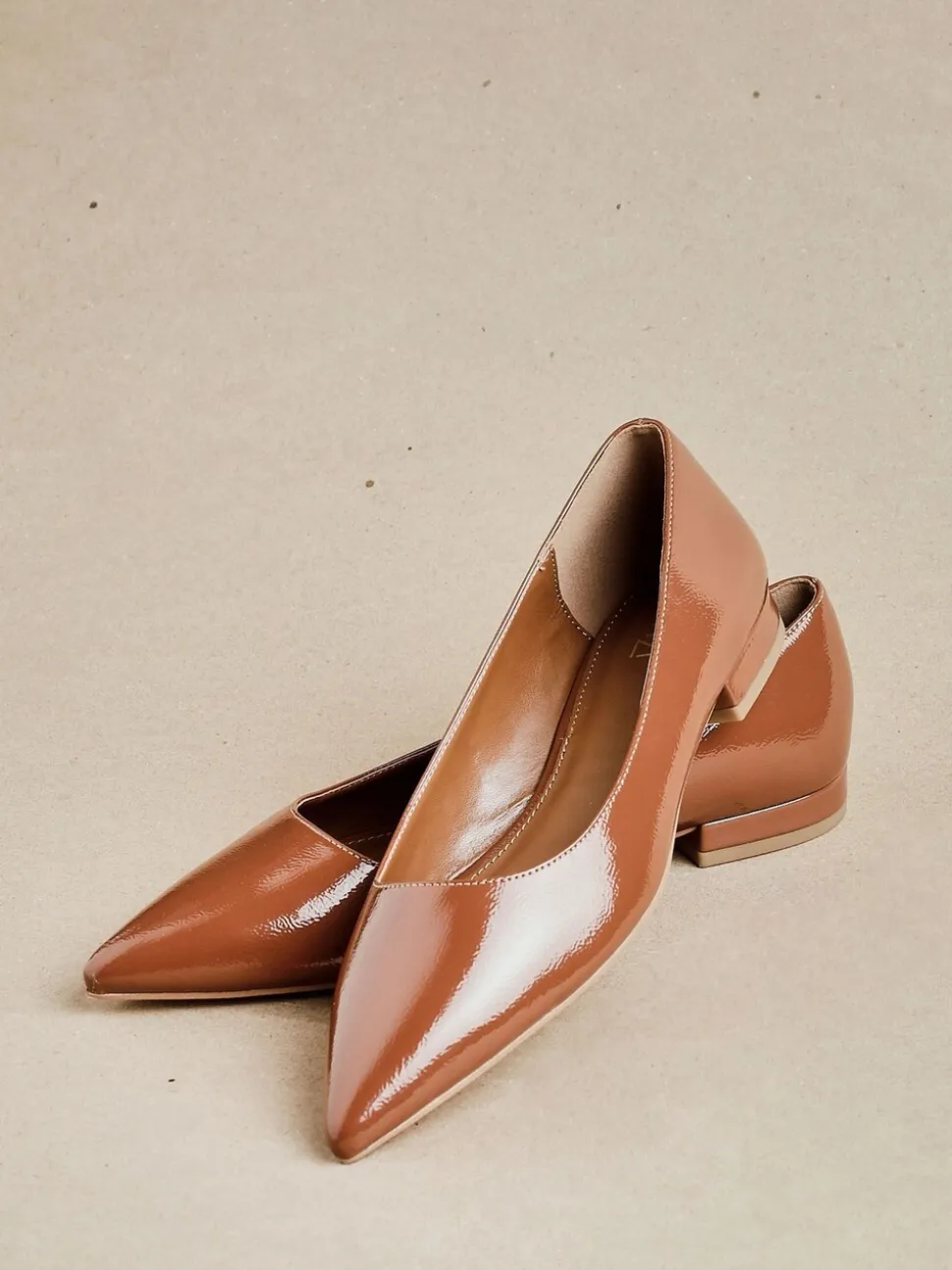 Caramel - Linzi Orian Pointed Toe Ballet Flats