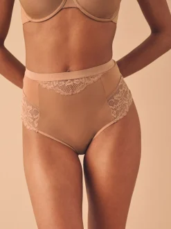 Caramel-nude - 2 Strings met licht buikcorrigerende hoge taille