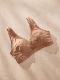 Caramel-nude - B-H beha met totale ondersteuning zonder beugel en ultiem comfort