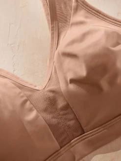 Caramel-nude - B-H beha met totale ondersteuning zonder beugel en ultiem comfort