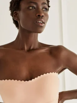Caramel-nude - Wear Your Own - Beha-slipdress van kant met krachtige buikcorrectie