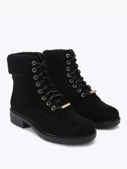 Carvela Comfort Black Russ Lace Up Boots
