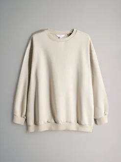 Charcoal Marl/Cream - The Set 2 Pack Longline Crew Neck Sweatshirt
