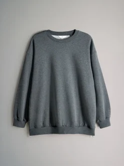 Charcoal Marl/Cream - The Set 2 Pack Longline Crew Neck Sweatshirt