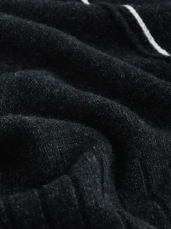 Charcoal Tipped - 100% N.Premium trui van lamswol met ronde hals