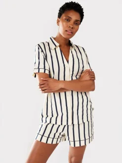 Chelsea Peers 100% Cotton Stripe Short Pyjamas Set