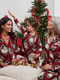 Chelsea Peers Christmas Jolly Santa Print Long Pyjamas Set
