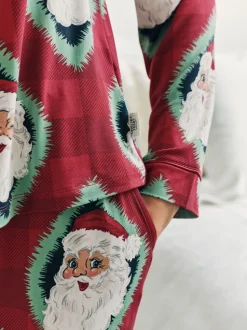 Chelsea Peers Christmas Jolly Santa Print Long Pyjamas Set