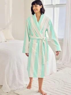 Chelsea Peers Cotton Towelling Stripe Dressing Gown