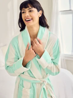 Chelsea Peers Cotton Towelling Stripe Dressing Gown